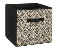 5five - panier tissu 31x31cm ""mix n modul"" motif noir et blanc