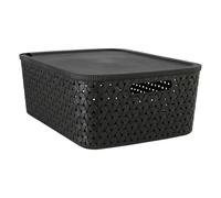 5five - panier tressy en plastique noir 15l