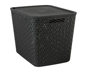5five - panier tressy en plastique noir 28l