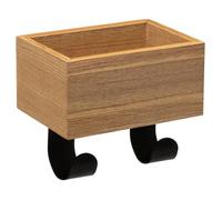 FIVE Simply Smart - Patère 2 Crochets Vide-Poche 20cm Noir & Naturel