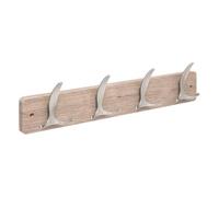 5Five - Patère Murale ALY Gris en Bois et Zinc - 4 Têtes - 45x6x10,5cm - Crochets, Accessoire Maison, Utilisation Quotidienne