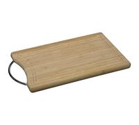 Planche à découper en bambou 30 x 20 cm avec manche en acier inoxydable