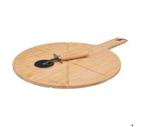 5five - planche à découper pizza avec roulette bambou 37cm