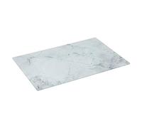 5five - planche à découper verre 30x20cm blanc effet marbre