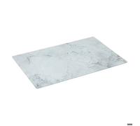 5five - planche à découper verre 30x20cm blanc effet marbre