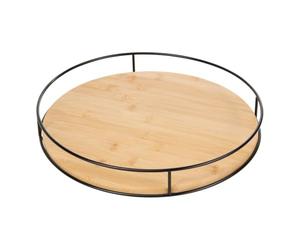 5five - plateau tournant black bamboo d35cm beige