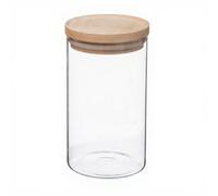 5five Bocal en verre avec couvercle en bois – 1 L
