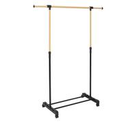 Portant à vêtements extensible effet bois Noir