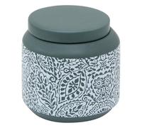 5Five - Pot à Coton ARBORIA Vert en Dolomite - 10x10x10,4cm - Accessoire Salle de Bain, Hygiène et Beauté