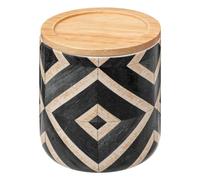 5five - Pot à Cotons Noir et Beige Canvas