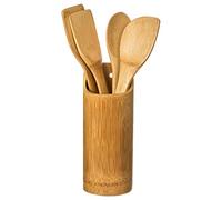 Paris Prix Lot de 4 ustensiles et pot de cuisine FIVE Simply Smart Bambou naturel marron G