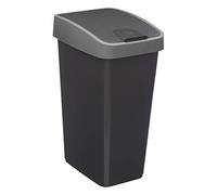 5five - poubelle 2 ouvertures plastique 25l gris