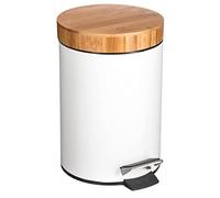 5five - Poubelle à Couvercle Bambou 3l naturéo Blanc