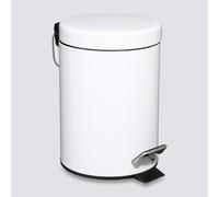 5Five Poubelle à Pédale en Métal Blanche 3 L