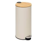 5five - poubelle couvercle bambou 30l modern color beige