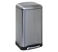 5Five - Poubelle de Cuisine Ariane 30L en Métal Inox - Seau Amovible et Poignée Arrière - Fermeture Silencieuse