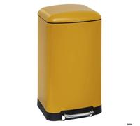 5Five - Poubelle de Cuisine Ariane 30L en Métal Jaune - Seau Amovible et Poignée Arrière - Fermeture Silencieuse