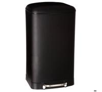 5Five - Poubelle de Cuisine Ariane 30L en Métal Noir - Seau Amovible et Poignée Arrière - Fermeture Silencieuse