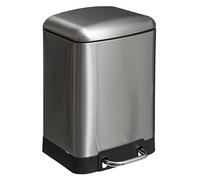 5five Poubelle de Salle de Bain Ariane 6 L Métal Inox Fermeture Silencieuse