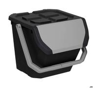 5five - poubelle de tri 24l en plastique noir