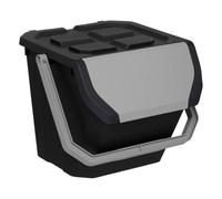 5five - poubelle de tri 24l en plastique noir