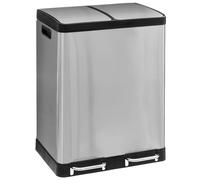 Poubelle de Tri 2 Bacs en Inox "Ariane" 30L Argent