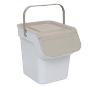 5five - Poubelle de Tri Sélectif en Plastique - 20L - Taupe - Empilable - Avec Anse - Pour Recyclage - Facile à Transporter