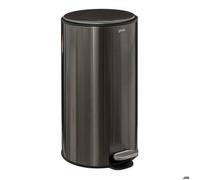 FIVE Simply Smart - Poubelle de Cuisine en Métal "Delta" 30L Inox Noir Noir G