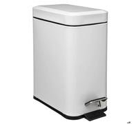 5five - poubelle rectangulaire soft close inox 5l blanc