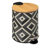 5five - Poubelle Soft Close 3l Noir et Beige Canvas