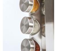 5five Carrousel à épices rotatif – acier inoxydable et bambou, 12 bocaux