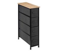 5five - rangement 4 tiroirs tissu gris anthracite