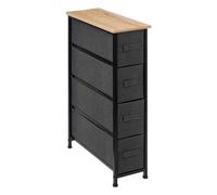 5five - Rangement 4 tiroirs Tissu Gris Anthracite