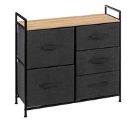 5five - rangement 5 tiroirs tissu gris anthracite