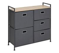 Paris Prix Rangement 5 tiroirs 5five Simply Smart tissu gris anthracite
