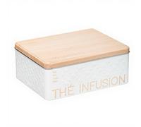 5five Scandi Nature Boîte à thé à 6 compartiments en métal - Blanc