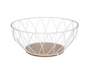 5five Secret de Gourmet - Bol à fruits en fil métallique, diamètre 28 cm, blanc