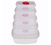 FIVE Simply Smart - Lot de 5 Boîtes de Conservation Micro-Ondes 25cm Blanc Blanc G