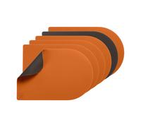5Five Set de table rectangulaire réversible - 6 pièces - cuir recyclé, orange et chocolat
