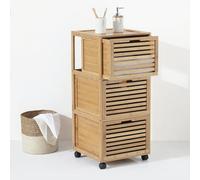 Meuble Sicela 3 Tiroirs en Bambou sur Roulettes