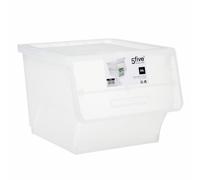 5five Simply Smart Aufbewahrungsbox mit Frontklappe, PP-Kunststoff, Transparent, 34 Liter, 173616