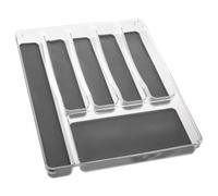 5five Simply Smart Besteckkasten Tidy Smart mit 6 Fächern, PET-Kunststoff, TPE, Grau, 40 x 32 cm, 146501