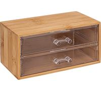 5five Simply Smart Boîte à bijoux Selena avec 2 tiroirs, rangement pour bijoux, bambou, plastique, 19 x 11.7 x 9.6 cm, 174805