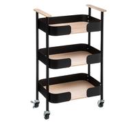 5Five Simply Smart Chariot de service Blackwood, Chariot de cuisine, Étagère roulante, Fer, MDF, 75 cm, 167789