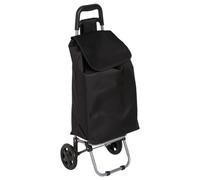 5five Simply Smart Einkaufstrolley mit Griff, Stahl, Polyester, Kunststoff, Schwarz, 117012