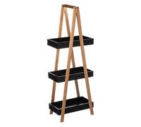 5five Simply Smart | Etagère de salle de bain 3 étages - Noir - Bambou - Peu encombrant et moderne