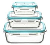 5Five Simply Smart Frischhaltedosen-Set ClipEat 3-tlg., luftdicht verschließbare Vorratsdosen, Glas, 330 ml + 800 ml + 1.7 L, 146512