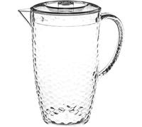 5five Simply Smart Krug mit Deckel Estiva in gehämmerter Optik, Kunststoff, Transparent, 2 Liter, 125323