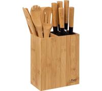 5five Simply Smart Küchen-Organizer mit Zubehör 11-tlg., Messerblock mit 5 Messern, Bambus, Stahl, 189690