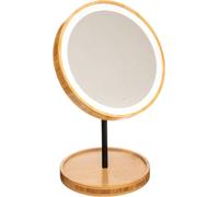 5five Simply Smart | Miroir cosmétique LED - Rond - Bambou - avec 3 intensités de lumière - Elégant et écologique